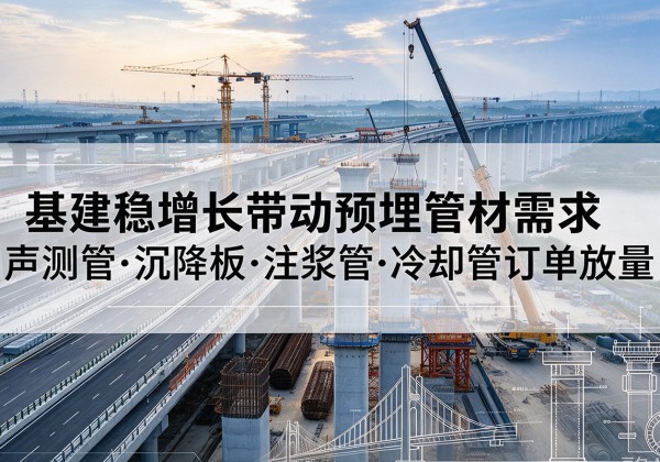 富锦基建稳增长带动预埋监测管材需求，声测管、沉降板、注浆管订单持续放量